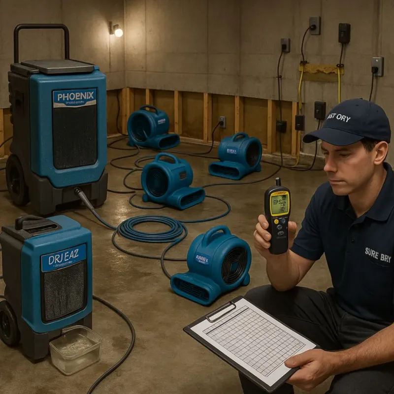 Structural Drying and Dehumidification process in Placerville, CA